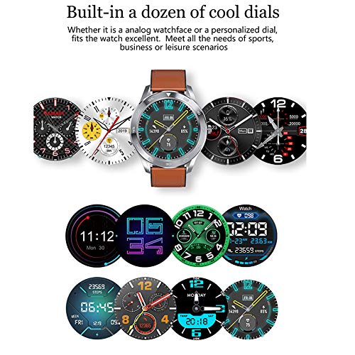 Yaootely para Mujeres Hombres Reloj Inteligente DT98 1.3 Pulgadas IP68 Pantalla de Prensa Completa a Prueba de Agua Deporte Reloj Inteligente Pulsera de Fitness (Correa de Plata)