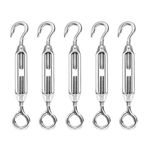 Yardwe 8 Piezas Tensor de cable de acero inoxidable Tensores Gancho Ropetension Tensor de cadenas (Plata) Yardwe 8 Piezas Tensor de cable de acero inoxidable Tensores Gancho Ropetension Tensor de cadenas (Plata)
