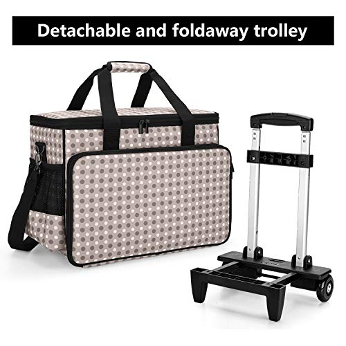 Yarwo Maletas de Transporte para Máquinas de Coser, Bolsa de Trolley para Máquina de Coser con Tablero Duro para apoyar la Parte Inferior, Adecuado para la mayoría de Las máquinas de Coser universales