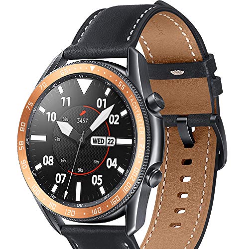 YASPARK Galaxy Watch 3 45mm Bezel Styling Cover, Bisel Anillo Cubrir Anti-rasguños Colisión Acero Inoxidable Proteccion Anillo de Bisel para Galaxy Watch 3 45mm