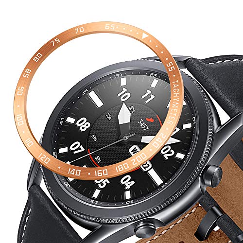 YASPARK Galaxy Watch 3 45mm Bezel Styling Cover, Bisel Anillo Cubrir Anti-rasguños Colisión Acero Inoxidable Proteccion Anillo de Bisel para Galaxy Watch 3 45mm