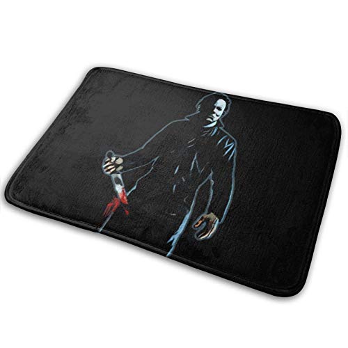 Yaxinduobao Michael Myers Painting Bath Rugs Non Slip Floor Rugs Mat Washable Kitchen Rugs Durable Alfombra for Bathroom Floors Kitchen 23.6x15.8 Inch