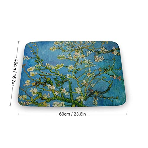 Yaxinduobao Van Gogh Almond Blossoms Dark Teal Personalized Entrance por Estera Bathroom Nonslip Absorbent Mat Kitchen Decoration Area Mat