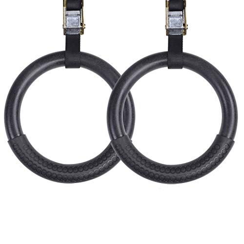 YAYA Los Hijos Adultos de Gimnasia Anillos Gimnasio con Ajustable Entrenamiento Largo Hebillas de Correas de Interior casero Equipo de la Aptitud (Color : Black)