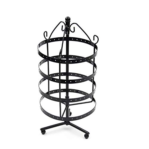 YAZILIND Rotary joyería Expositor Stand Pendiente Collar Organizador de Metal joyería Titular Rack (Negro) YAZILIND Rotary joyería Expositor Stand Pendiente Collar Organizador de Metal joyería Titular Rack (Negro)