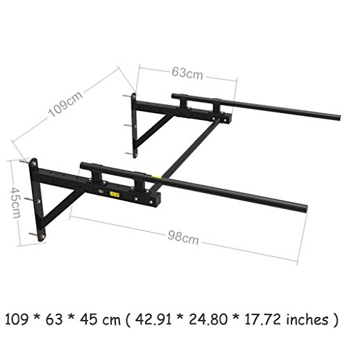 YCDJCS Barras de dominadas Barra de inmersión Pull-up Barra Horizontal Multifuncional Montado en Pared Individual Barras paralelas en casa Equipo de Aptitud (Color : Black, Size : 109 * 63 * 45 cm)