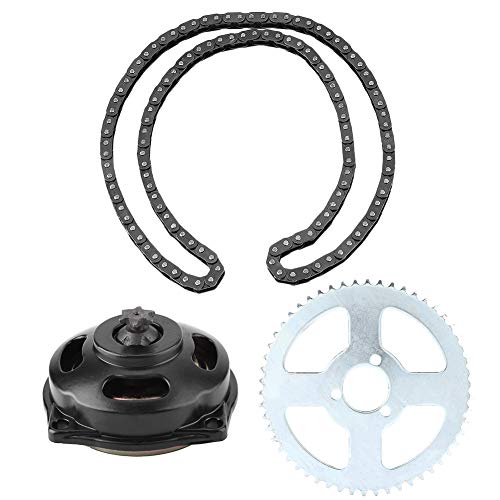 Yctze Kit de piñón de motocicleta, cadena de transmisión T8F y caja de cambios de 6T y kit de piñón trasero para mini motocicleta 47cc 49cc moto Yctze Kit de piñón de motocicleta, cadena de transmisión T8F y caja de cambios de 6T y kit de piñón trasero para mini motocicleta 47cc 49cc moto