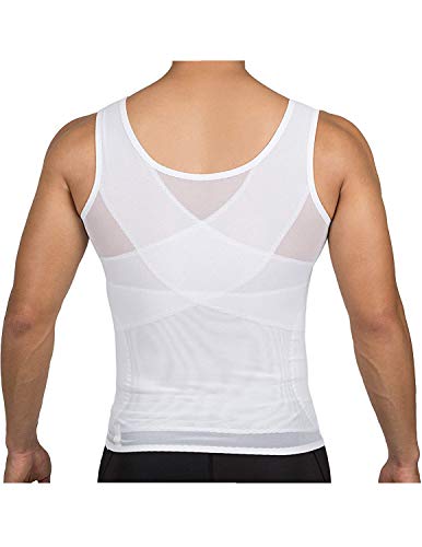 YCUEUST Camiseta de Tirantes Compresión Camisetas Interiores Elástica Vest Blanco Medium