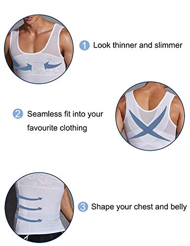 YCUEUST Camiseta de Tirantes Compresión Camisetas Interiores Elástica Vest Blanco Medium YCUEUST Camiseta de Tirantes Compresión Camisetas Interiores Elástica Vest Blanco Medium