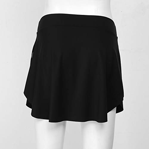 Yeahdor Mujer Ropa de Ballet Básico Patinador Ballet Danza Falda Negro Clasico Maillot de Danza Traje de Patinaje Negro XXL