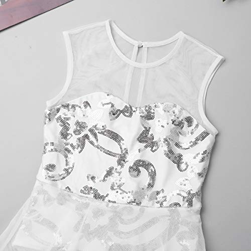 Yeahdor Vestido de Danza Ballet para Mujer Vestido Largo de Baile Lírico Lentejuelas Maillot de Gimnacia Leotardo sin Manga Disfraz Bailarina Blanco 8 Años Yeahdor Vestido de Danza Ballet para Mujer Vestido Largo de Baile Lírico Lentejuelas Maillot de Gimnacia Leotardo sin Manga Disfraz Bailarina Blanco 8 Años