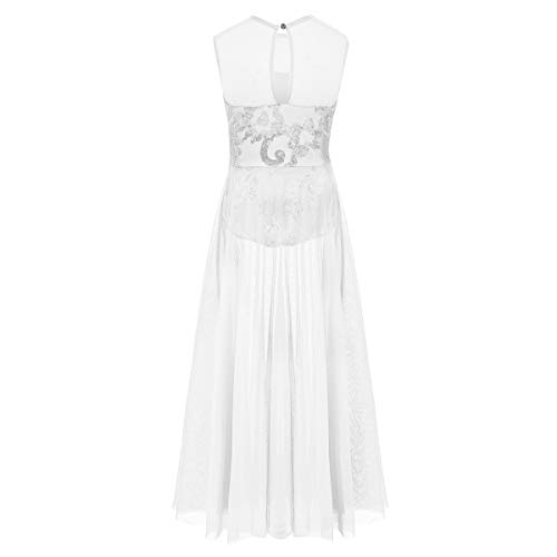 Yeahdor Vestido de Danza Ballet para Mujer Vestido Largo de Baile Lírico Lentejuelas Maillot de Gimnacia Leotardo sin Manga Disfraz Bailarina Blanco 8 Años Yeahdor Vestido de Danza Ballet para Mujer Vestido Largo de Baile Lírico Lentejuelas Maillot de Gimnacia Leotardo sin Manga Disfraz Bailarina Blanco 8 Años