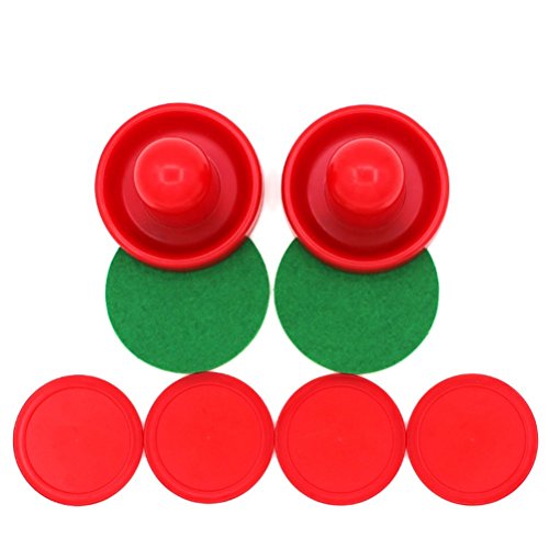 YeahiBaby 16PCS 76MM Air Hockey Pushers y Pucks Reemplazo para porteros de mesas de Juego (Rojo y Azul Oscuro)