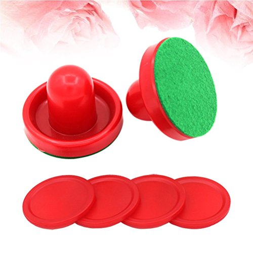 YeahiBaby Reemplazo de los empujadores y de los amortiguadores del Hockey del Aire de 8PCS los 76MM para los porteros de Las Tablas del Juego (Rojo)