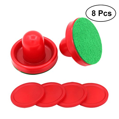 YeahiBaby Reemplazo de los empujadores y de los amortiguadores del Hockey del Aire de 8PCS los 76MM para los porteros de Las Tablas del Juego (Rojo)