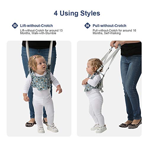 YEALEO Arnés para caminar para bebés, cinturón de bebé transpirable, arnés para caminar ajustable durante 7-24 meses (B-Azul búho) YEALEO Arnés para caminar para bebés, cinturón de bebé transpirable, arnés para caminar ajustable durante 7-24 meses (B-Azul búho)