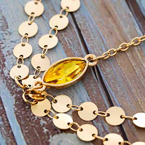 Yean - Cadena bohemia de oro para la cabeza, accesorio para mujeres y niñas (dorado)