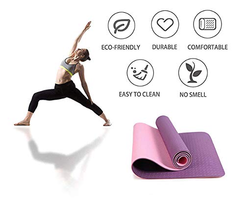 Yearol Esterilla Antideslizante para Yoga, Gimnasia, Pilates, Deporte, Fitness, meditación. Doble Capa. con Bolsa y Correa. Material: TPE 183 x 61 cm. Yearol Esterilla Antideslizante para Yoga, Gimnasia, Pilates, Deporte, Fitness, meditación. Doble Capa. con Bolsa y Correa. Material: TPE 183 x 61 cm.