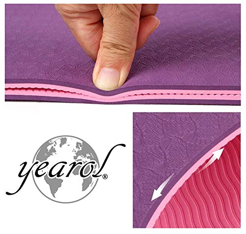 Yearol Esterilla Antideslizante para Yoga, Gimnasia, Pilates, Deporte, Fitness, meditación. Doble Capa. con Bolsa y Correa. Material: TPE 183 x 61 cm. Yearol Esterilla Antideslizante para Yoga, Gimnasia, Pilates, Deporte, Fitness, meditación. Doble Capa. con Bolsa y Correa. Material: TPE 183 x 61 cm.