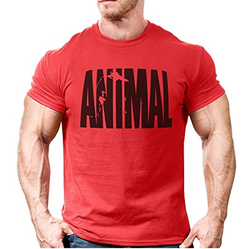 YeeHoo Animal Carta T-Shirt Hombre Camiseta Básica Deportiva De Manga Corta Fitness Gimnasio S-2XL