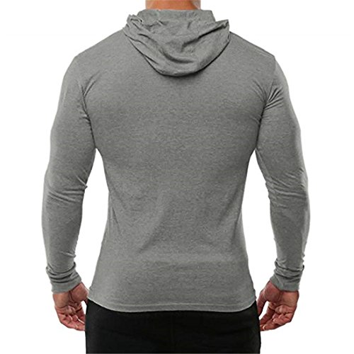 YeeHoo Hombre Bodybuilding Manga Larga Camisetas con Capucha de Tirantes Sweatshirt YeeHoo Hombre Bodybuilding Manga Larga Camisetas con Capucha de Tirantes Sweatshirt