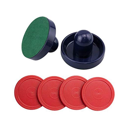 Yeelan Air Hockey Pushers & Pucks set, de gran tamaño, (2 empujadores de la Armada + 2 lints + 4 Red Pucks)