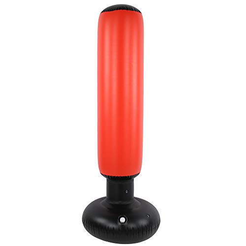 Yeelur Práctico Saco de Boxeo Grueso con Soporte, Saco de Boxeo Inflable Plegable para Ejercicios, Boxeo para Practicar Fitness para aliviar el estrés(Red)