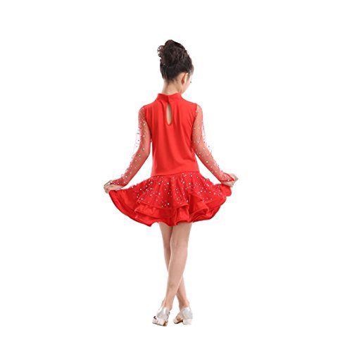 Yefree Vestido de Baile Latino de Manga Larga Vestido Mini de Baile Yefree Vestido de Baile Latino de Manga Larga Vestido Mini de Baile