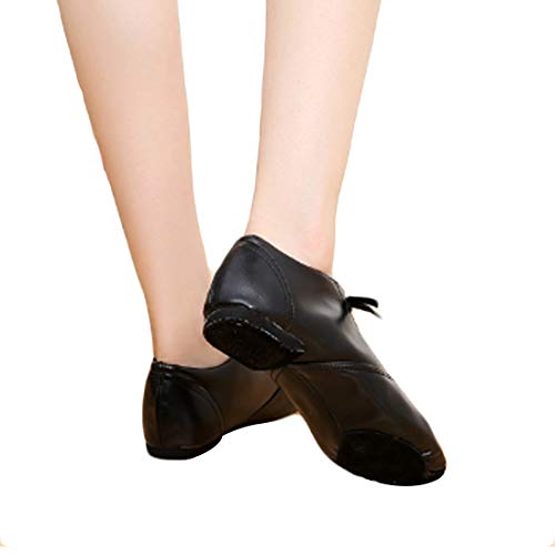 Yefree Zapatillas de Ballet de Cuero de PU para Hombres y Mujeres de Zapatos de Entrenamiento de Baile de Yoga con Cordones Bajos para niños Yefree Zapatillas de Ballet de Cuero de PU para Hombres y Mujeres de Zapatos de Entrenamiento de Baile de Yoga con Cordones Bajos para niños