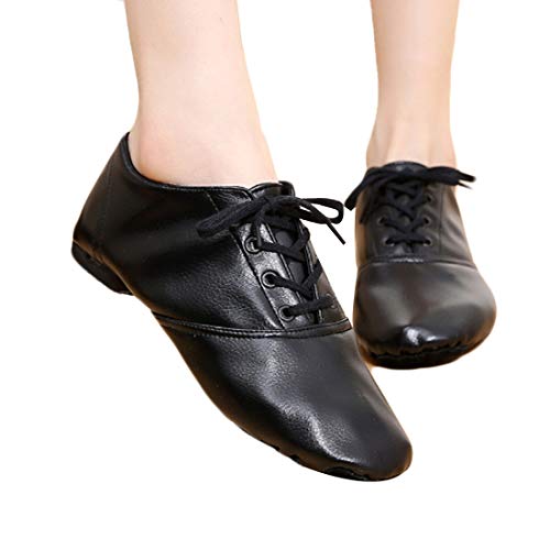 Yefree Zapatillas de Ballet de Cuero de PU para Hombres y Mujeres de Zapatos de Entrenamiento de Baile de Yoga con Cordones Bajos para niños Yefree Zapatillas de Ballet de Cuero de PU para Hombres y Mujeres de Zapatos de Entrenamiento de Baile de Yoga con Cordones Bajos para niños