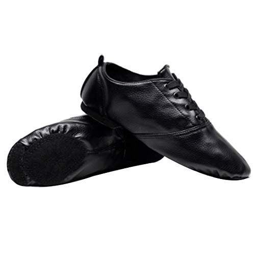 Yefree Zapatillas de Ballet de Cuero de PU para Hombres y Mujeres de Zapatos de Entrenamiento de Baile de Yoga con Cordones Bajos para niños Yefree Zapatillas de Ballet de Cuero de PU para Hombres y Mujeres de Zapatos de Entrenamiento de Baile de Yoga con Cordones Bajos para niños
