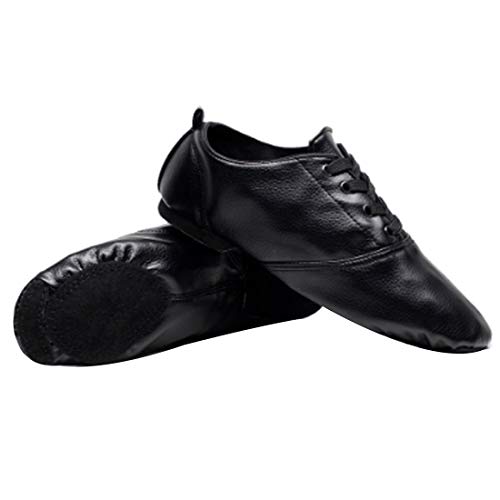 Yefree Zapatillas de Ballet de Cuero de PU para Hombres y Mujeres de Zapatos de Entrenamiento de Baile de Yoga con Cordones Bajos para niños