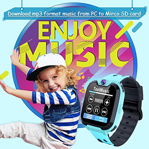 YENISEY Relojes para Niños - Música Smartwatch para Niños Niña Game Watch (Tarjeta SD de 1GB incluida Pantalla táctil Relojes Inteligentes con Llamada Juego Cámara Música (Azul)