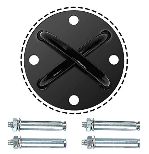 Yesloo Inmovilizador de Pared Techo de Succión,Soporte de Cinta Colgante,Acero Inoxidable,para Entrenamiento de Fuerza Corporal, Columpios de Yoga,Hamacas,Equipo de Boxeo,Cinturones de Fuerza (Negro)