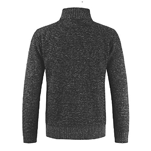 Yesmile Rebeca Hombre otoño Invierno Packwork Abrigo cálido de Manga Larga con Cremallera Cardigan de Punto Capa de Color Suave Abrigo Hombre Invierno Parka