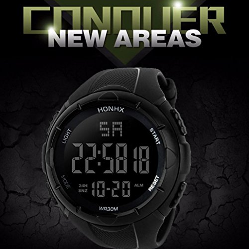 Yesmile Relojes❤️Reloj Electrónico de Silicona Hombres Analógico Militar Digital Deporte LED Impermeable Reloj de Pulsera reloje Deportes HONHX (Negro)