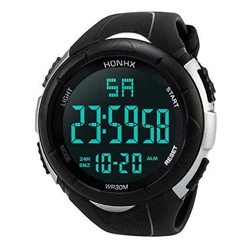 Yesmile Relojes❤️Reloj Electrónico de Silicona Hombres de Lujo Analógico Militar Digital Deporte LED Impermeable Reloj de Pulsera reloje Pulse HONHX (Blanco)