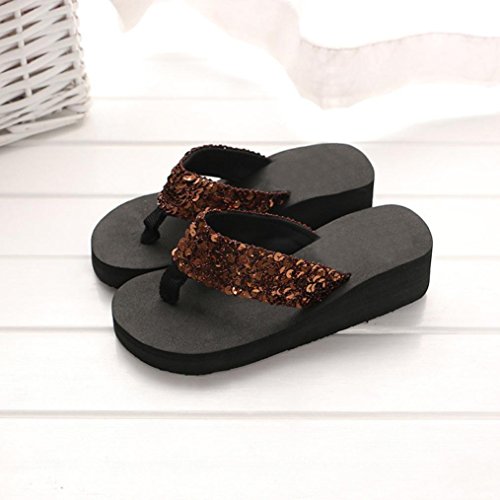 Yesmile Sandalias para Mujer Zapatos Casual de Mujer Sandalias de Verano para Fiesta y Boda Sandalias Antideslizantes de Verano para Mujer Sandalias de Casa Chanclas Interior y Exterior (40, Café)