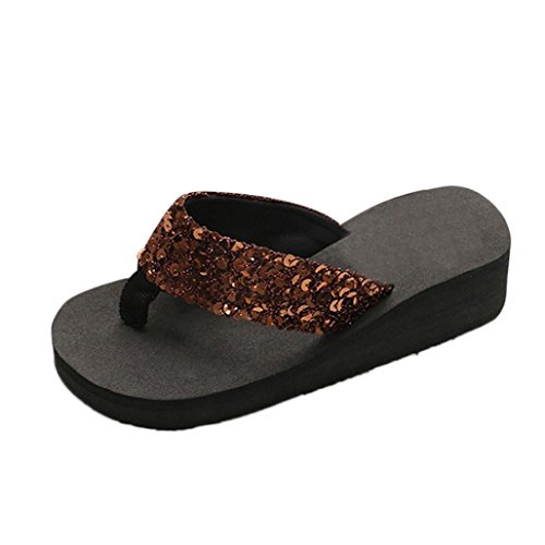 Yesmile Sandalias para Mujer Zapatos Casual de Mujer Sandalias de Verano para Fiesta y Boda Sandalias Antideslizantes de Verano para Mujer Sandalias de Casa Chanclas Interior y Exterior (40, Café)