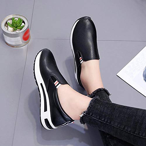 Yesmile Zapatos de mujer❤️Zapatos Botas Planas Gruesas para Mujer con Cordones Slip On Botines Zapatos Deportivos Informales de Plataforma