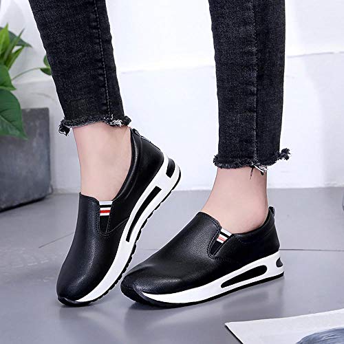 Yesmile Zapatos de mujer❤️Zapatos Botas Planas Gruesas para Mujer con Cordones Slip On Botines Zapatos Deportivos Informales de Plataforma