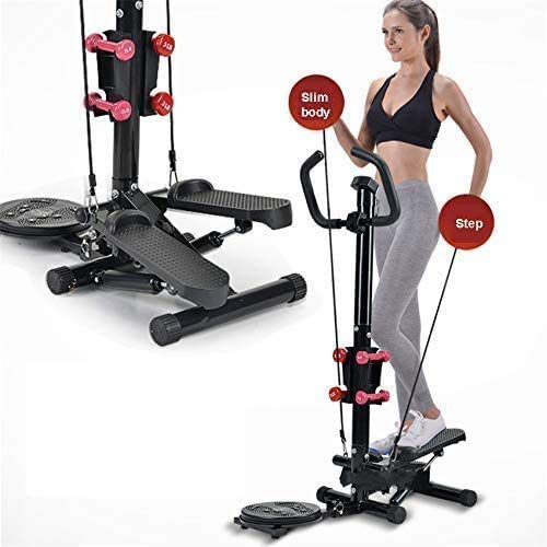 YF-SURINA Equipo de deportes de interior Stepper, Fitness Pedal Fitness Home Máquina de un solo paso de cuatro funciones Stepper con reposabrazos Twist Waist Slimming Slimming Pull Dumbbell Leg Fitne