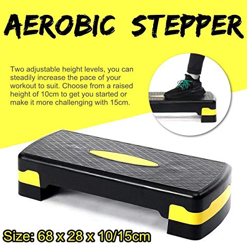 YF-SURINA Equipo deportivo de interior Stepper, Fitness Pedal Fitness Cocina casera Aerobic Stepper, Fitness Step Nivel 2 Ajustable Cardio Yoga Pedal antideslizante Stepper Gym Workout Ejercicio Fitn