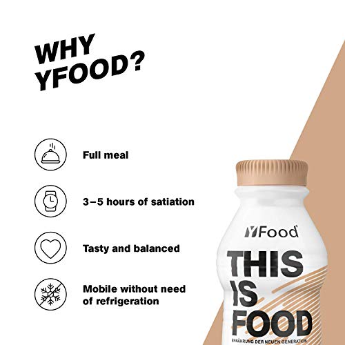 YFood Chocolate, Batido Sustitutivo | Sustitutivo de comida sin lactosa ni gluten | 33g de proteínas, 26 vitaminas y minerales | 25% de las calorías diarias requeridas | 12 x 500 ml (1kcal/ml) YFood Chocolate, Batido Sustitutivo | Sustitutivo de comida sin lactosa ni gluten | 33g de proteínas, 26 vitaminas y minerales | 25% de las calorías diarias requeridas | 12 x 500 ml (1kcal/ml)