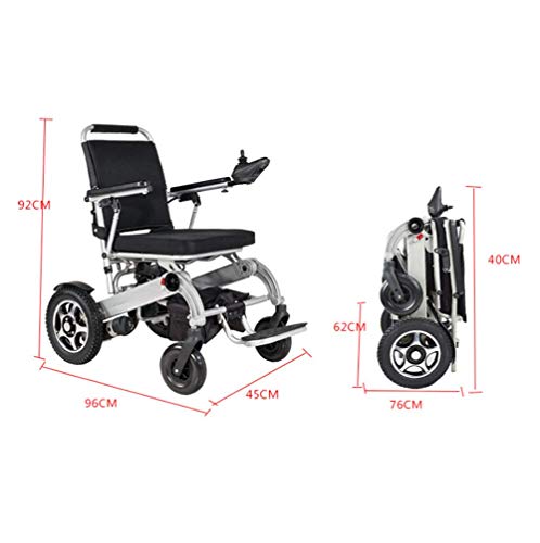 YFQH Silla De Ruedas Eléctrica para Discapacitados para Personas Mayores Discapacitado, Automático, Automático, Portátil, Scooter, Multifunción, Plegado