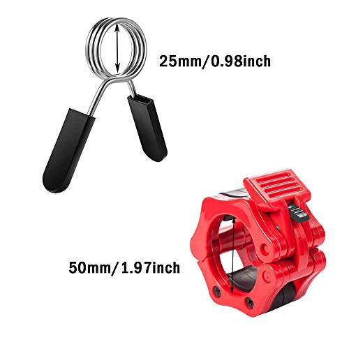 YGHH 4 Piezas Abrazaderas de Barra, Collares de Ejercicio, Abrazaderas con Mancuernas, Antideslizante Dedicado Clips de Primavera de Fitness para Mangos de Barra de Pesas y Mancuernas (Rojo, Negro) YGHH 4 Piezas Abrazaderas de Barra, Collares de Ejercicio, Abrazaderas con Mancuernas, Antideslizante Dedicado Clips de Primavera de Fitness para Mangos de Barra de Pesas y Mancuernas (Rojo, Negro)