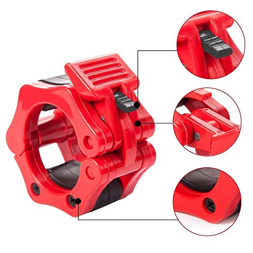 YGHH 4 Piezas Abrazaderas de Barra, Collares de Ejercicio, Abrazaderas con Mancuernas, Antideslizante Dedicado Clips de Primavera de Fitness para Mangos de Barra de Pesas y Mancuernas (Rojo, Negro) YGHH 4 Piezas Abrazaderas de Barra, Collares de Ejercicio, Abrazaderas con Mancuernas, Antideslizante Dedicado Clips de Primavera de Fitness para Mangos de Barra de Pesas y Mancuernas (Rojo, Negro)