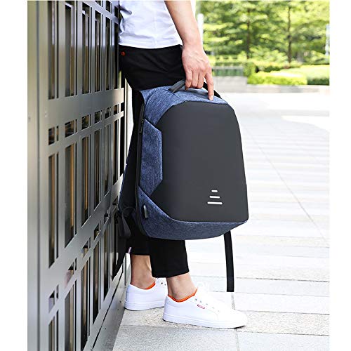 YHML Mochila para Portátil con Seguridad Ergonómica Oculta Bolsa De Cadena De Esmalte Oscuro Tablero PP A Prueba De Cortes Diseño De Estructura De Múltiples Capas De Gran Capacidad,Azul