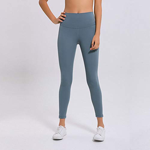 YHWW Leggings,Leggings Deportivos atléticos de sensación Desnuda para Mujer, elásticos, a Prueba de Sentadillas, Mallas Deportivas para Gimnasio, Pantalones de Yoga, myterious Green, M