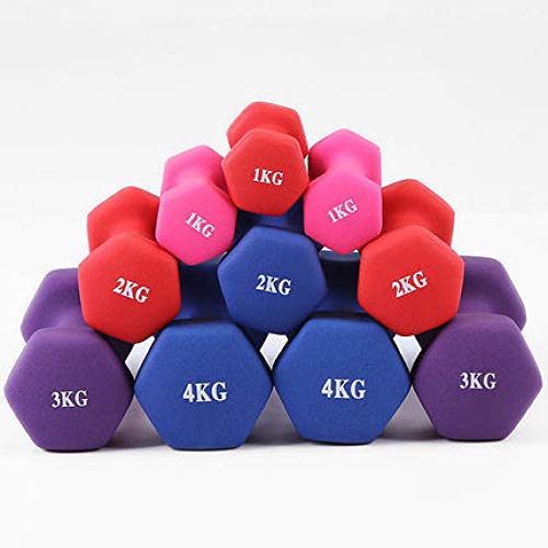 YHWW Mancuernas 1 kg x 2 Piezas para Mujer con Mancuernas, Ejercicio para Adelgazar, Yoga con Mancuernas, plástico, Mancuernas, Deportes, Salto, Danza, Ejercicio, Equipo de Ejercicios, Azul